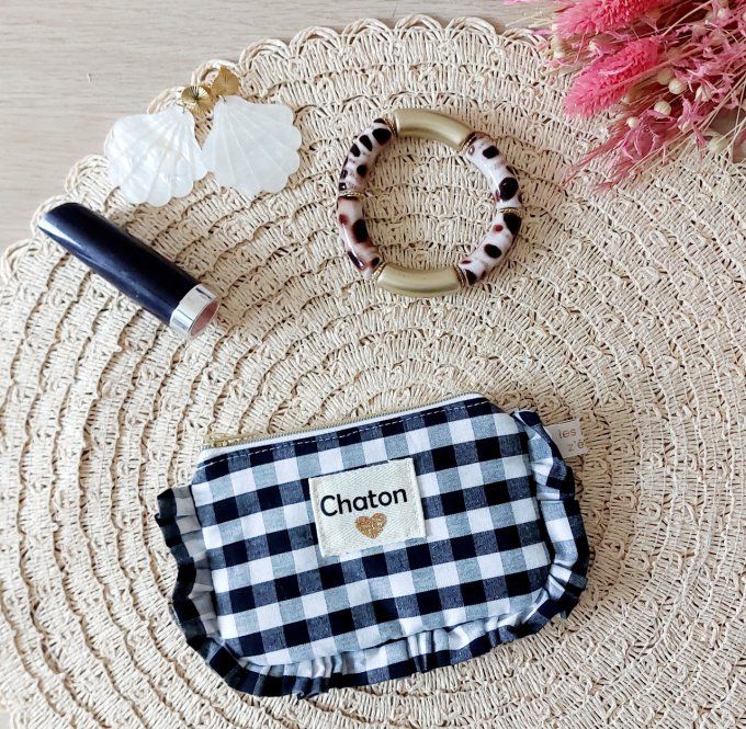 Mini trousse froufrou vichy grands carreaux