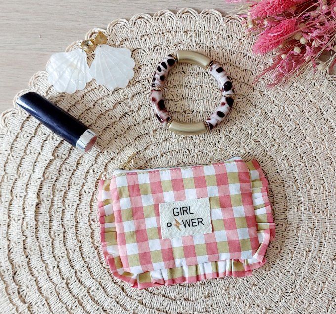 Mini trousse froufrou vichy grands carreaux
