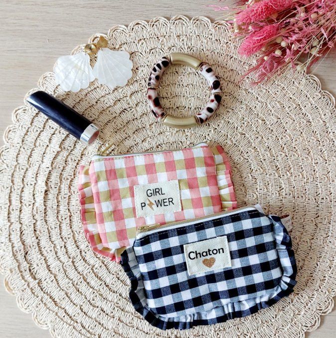 Mini trousse froufrou vichy grands carreaux
