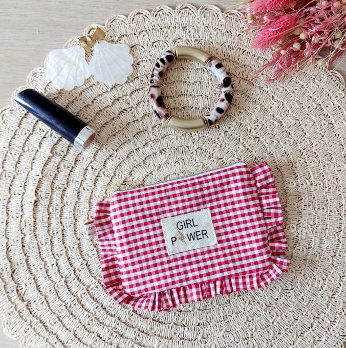 Mini trousse froufrou vichy petits carreaux