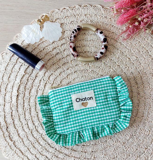 Mini trousse froufrou vichy petits carreaux