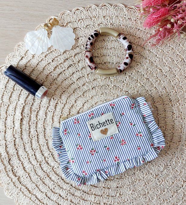 Mini trousse froufrou fleuri