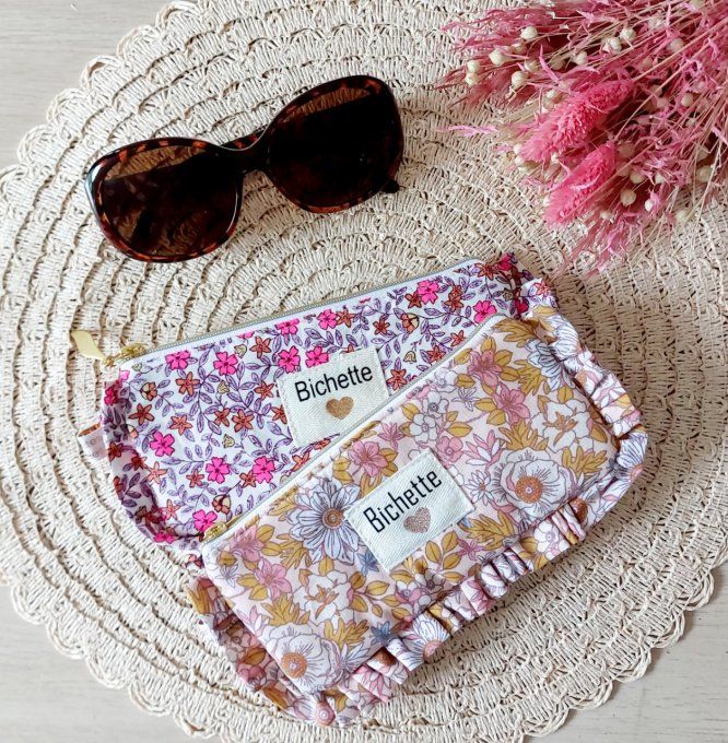Etui à lunette froufrou fleuri