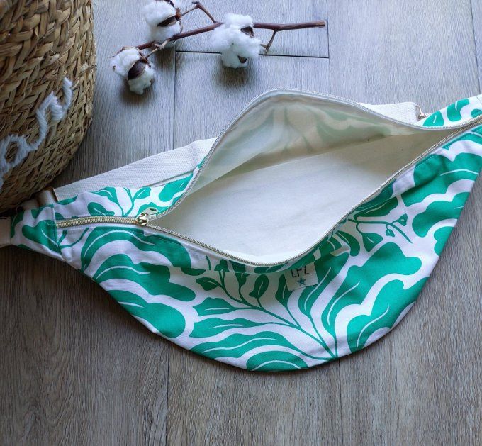 Maxi sac banane tropical vert