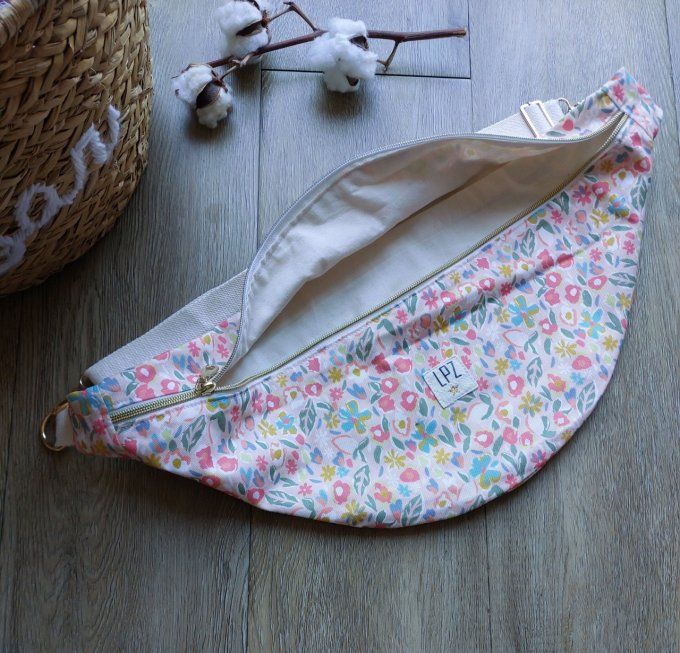 Maxi sac banane imprimé fleuris