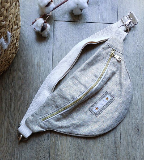 Mini sac banane en lin doré ou argenté