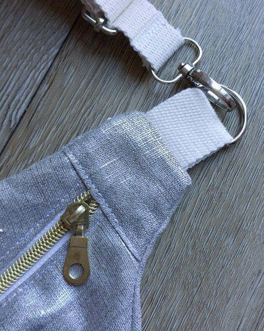 Mini sac banane en lin doré ou argenté