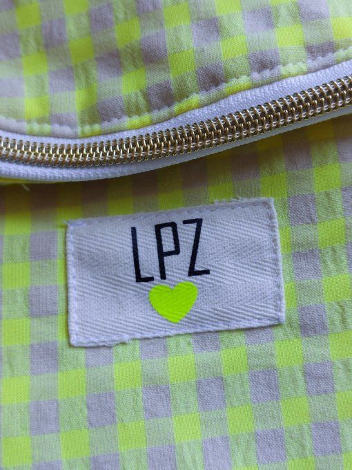 Mini sac banane vichy fluo