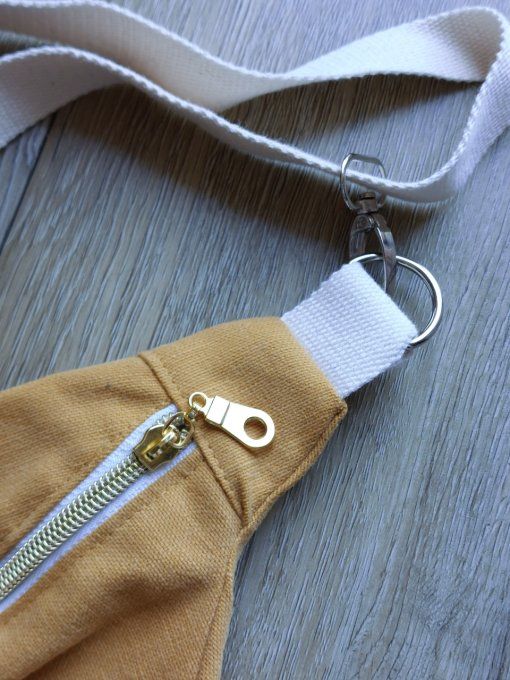 Sac banane toile jaune moutarde 2 tailles