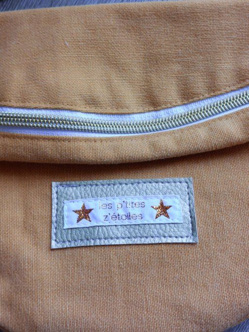 Sac banane toile jaune moutarde 2 tailles