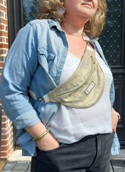 Mini sac banane en lin doré ou argenté