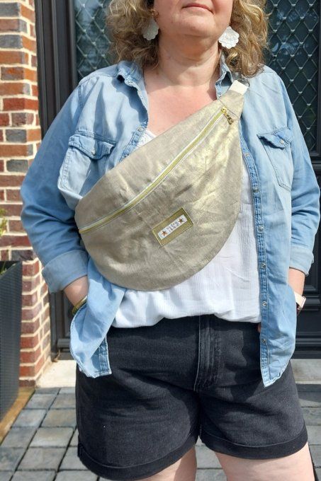 Maxi sac banane lin doré
