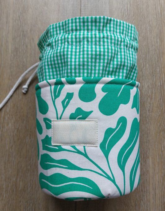 Panier pochon trousse rond tropical