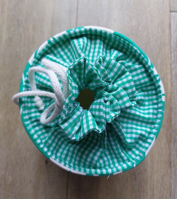 Panier pochon trousse rond tropical