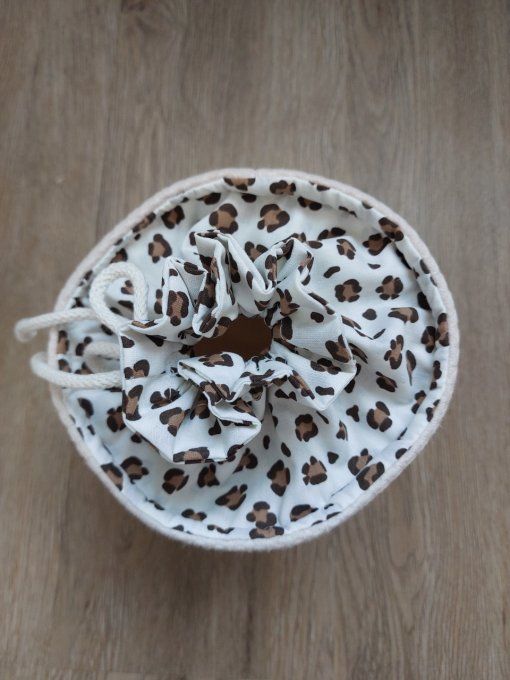 Panier pochon trousse rond personnalisable nid d'abeille graou