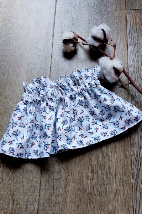 faux col froufrou fleuris