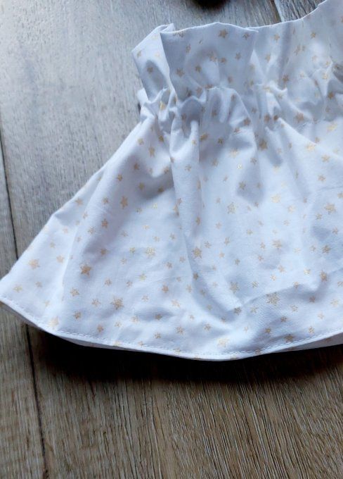 Faux col froufrou étoiles dorée