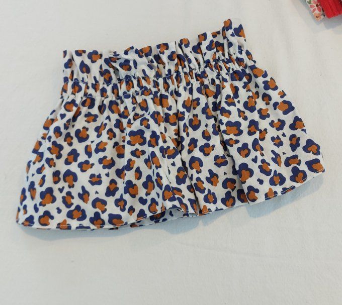 Faux col froufrou léopard bleu