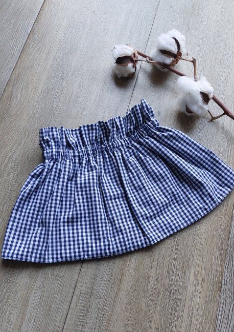 Faux col froufrou motifs vichy