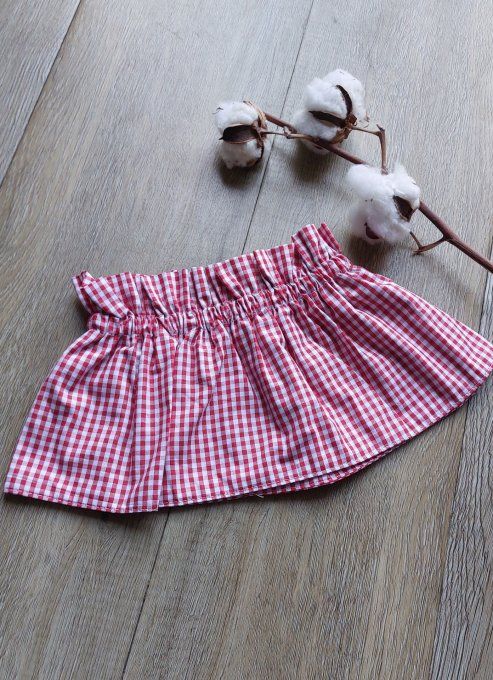 Faux col froufrou motifs vichy