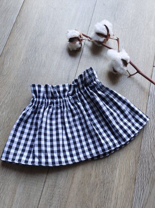 Faux col froufrou motifs vichy