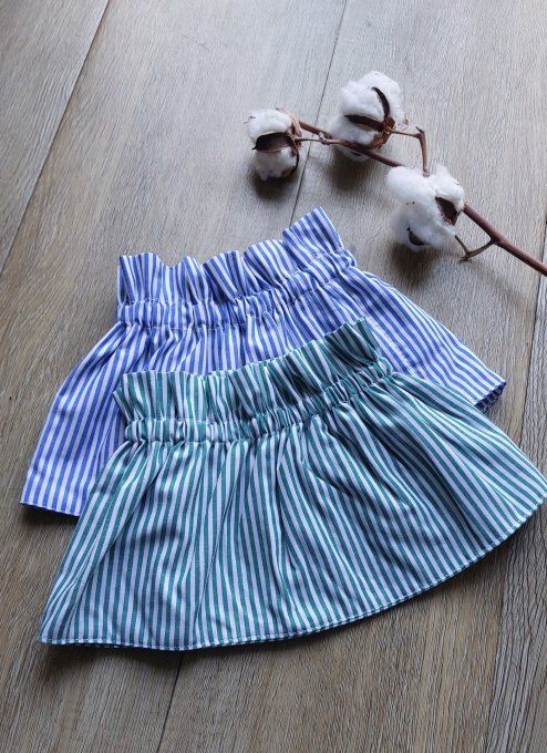 Fauc col froufrou motifs rayures