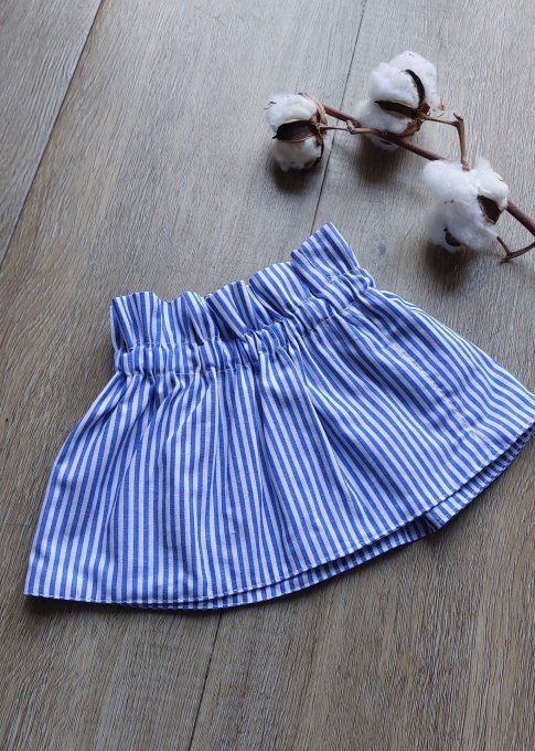 Fauc col froufrou motifs rayures