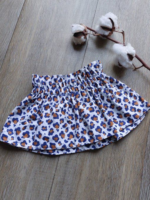 Faux col froufrou léopard bleu