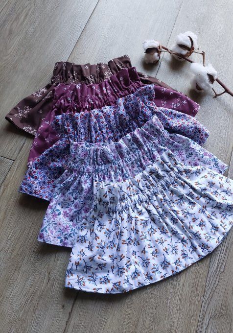 faux col froufrou fleuris